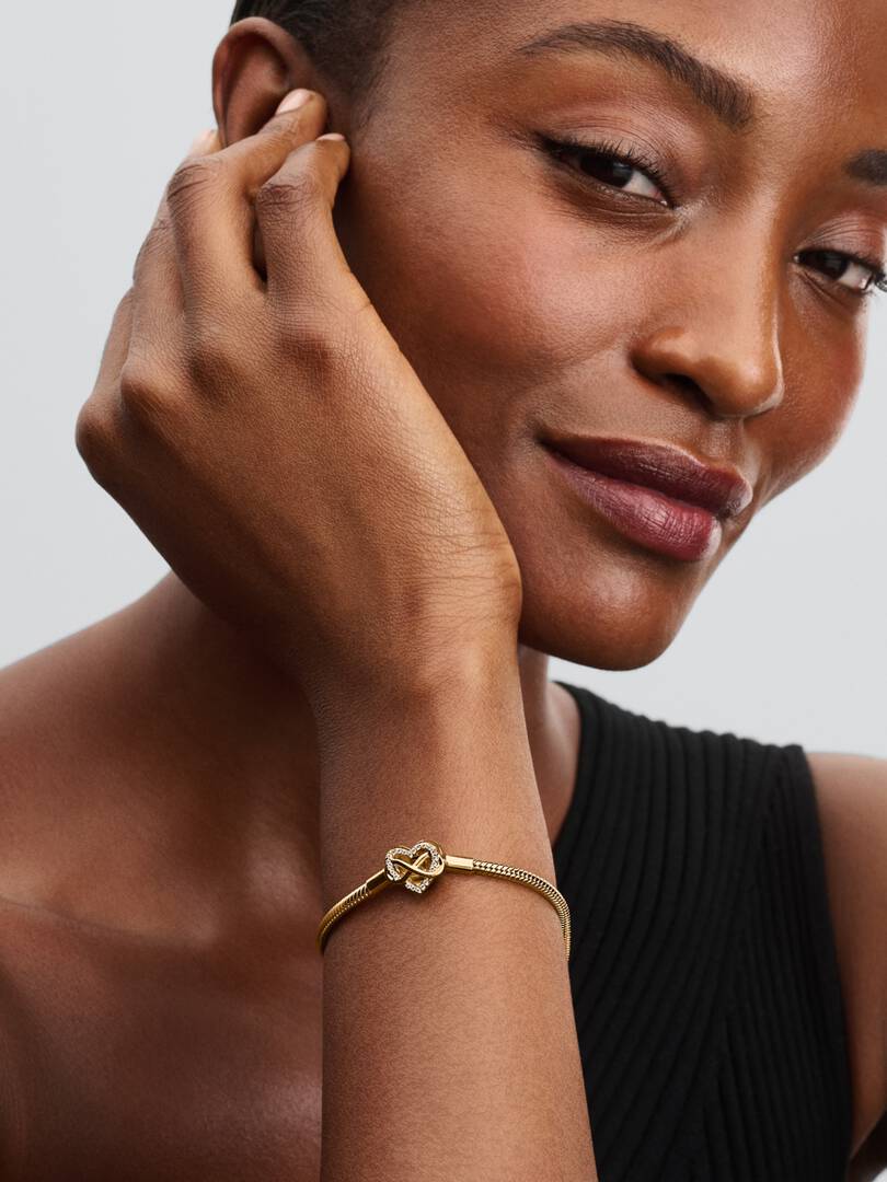 Lirvea Schlangen-Gliederarmband mit Funklendem Unendlichkeits-Herzverschluss