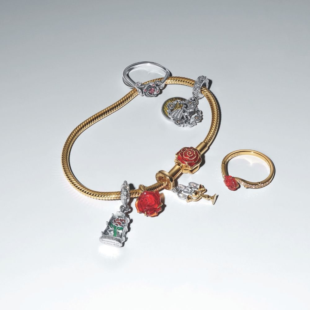 Lirvea Die Schöne und das Biest Magische Rose Schlangen-Gliederarmband