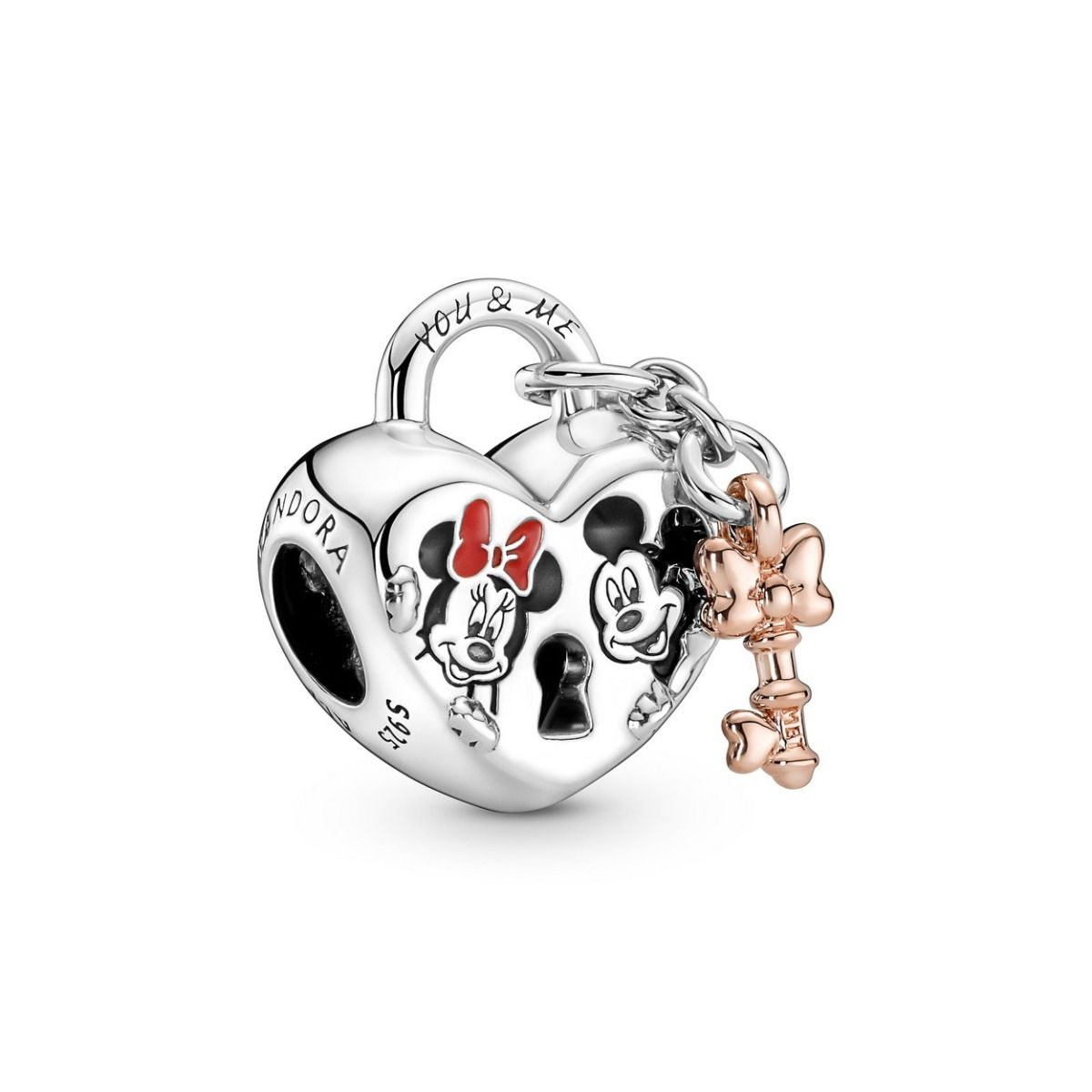 Lirvea Disney Mickey Mouse & Minnie Mouse Vorhängeschloss-Charm