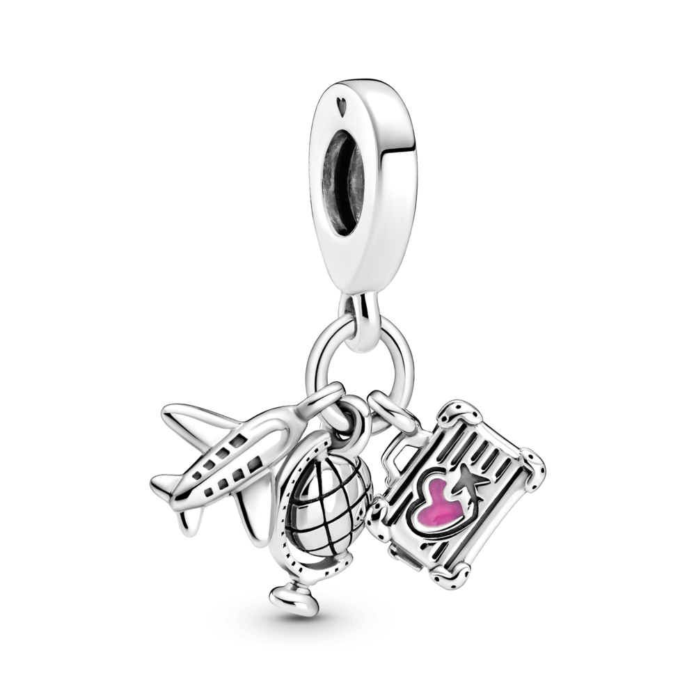 Kabantis Karoliukas mit Flugzeug, Weltkarte und Koffer