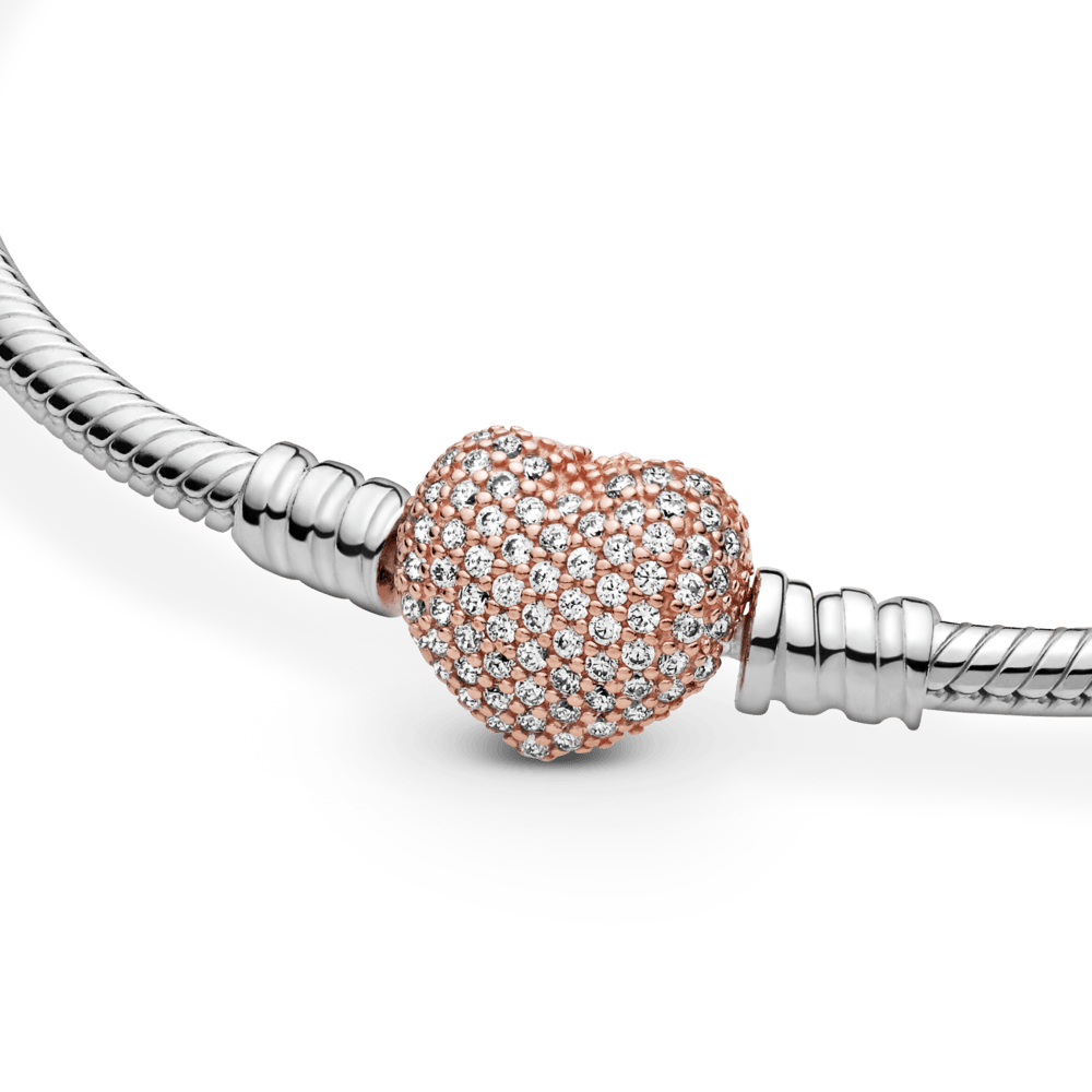 Lirvea Moments Schlangen-Gliederarmband mit Funklendem Herz-Verschluss