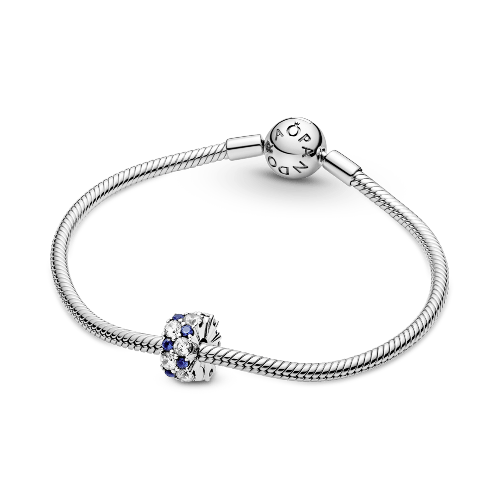 Transparenter Glitzerclip in Blau