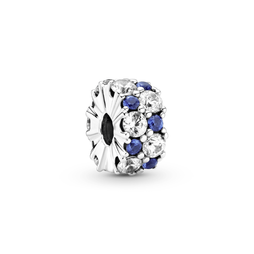 Transparenter Glitzerclip in Blau