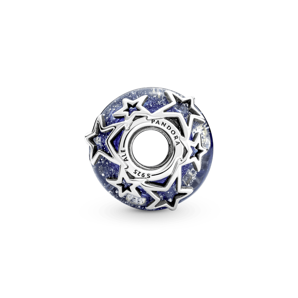 Stars and galaxy blue Murano glass