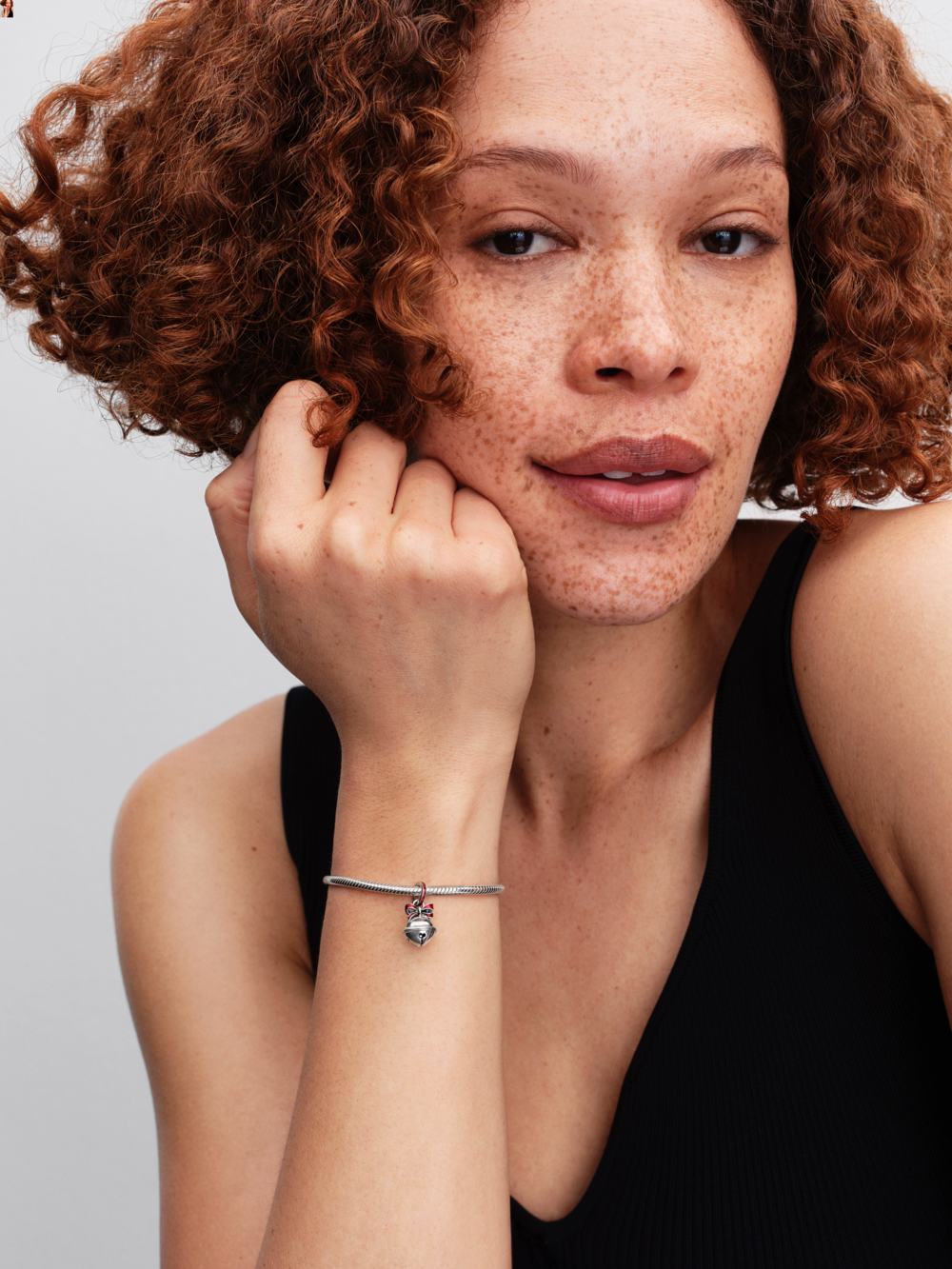 Urlaubs-Glocke aus Sterlingsilber mit rotem Emaille