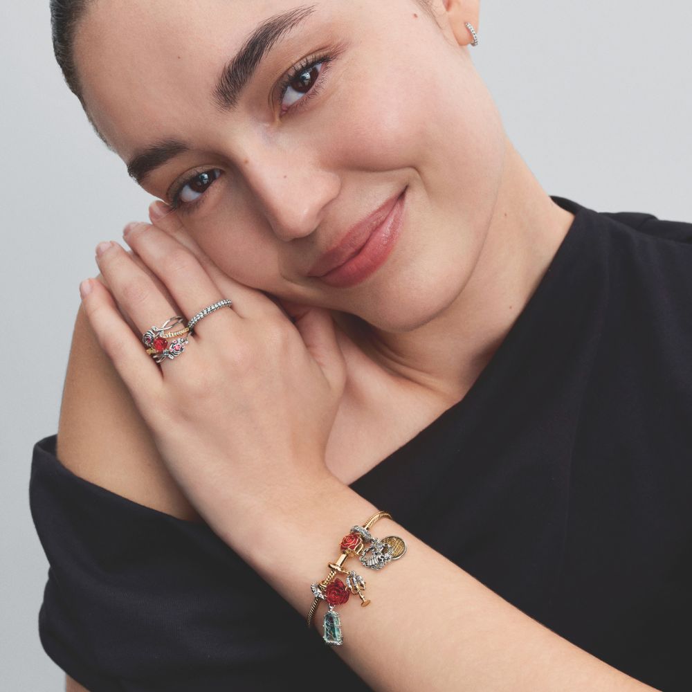 Lirvea Die Schöne und das Biest Magische Rose Schlangen-Gliederarmband