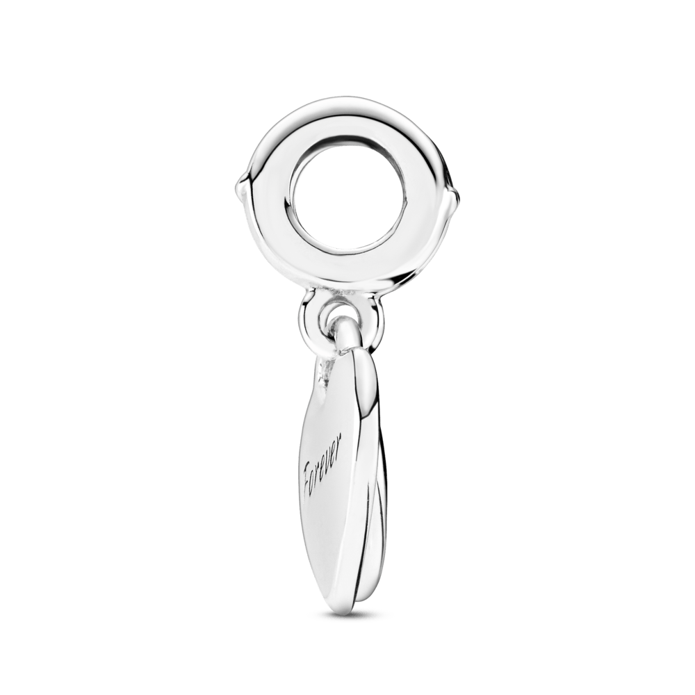 Double heart shaped dangling bead