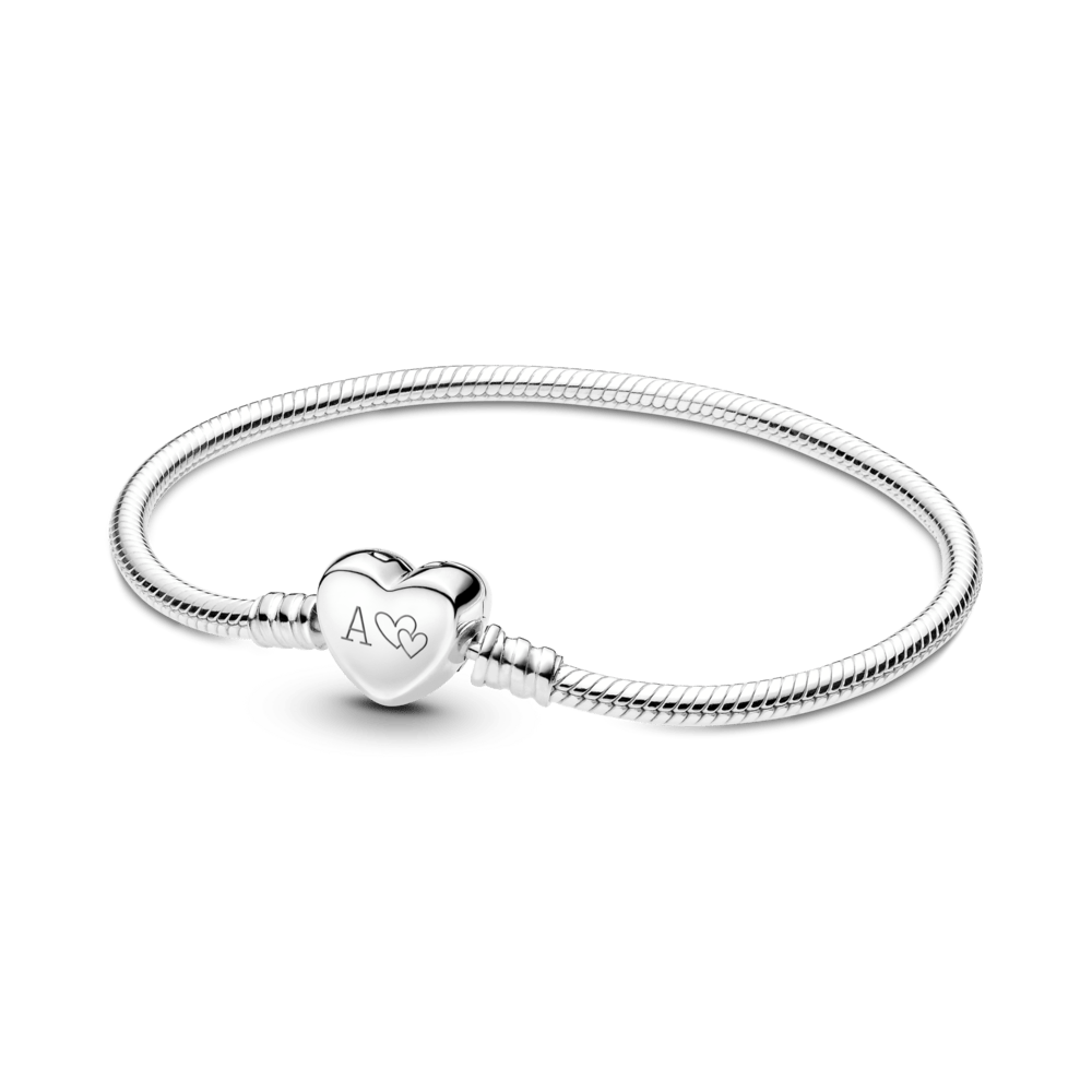 Lirvea Moments gravierbarer Herz-Verschluss Schlangen-Gliederarmband