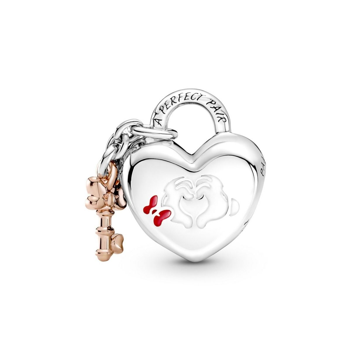 Lirvea Disney Mickey Mouse & Minnie Mouse Vorhängeschloss-Charm